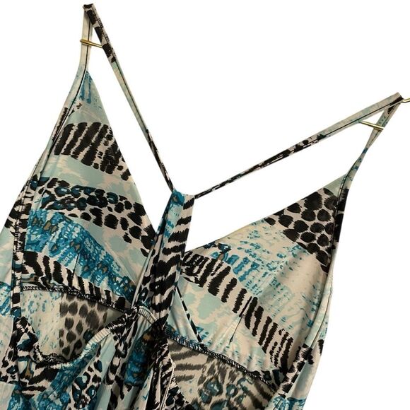 Grifflin Paris Maxi Dress Blue Black Animal Print Size SM NWT - Picture 4 of 5